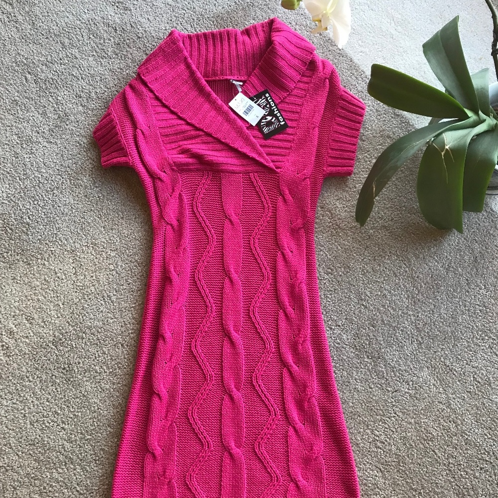 H&M Knit Sweater Dress Pink